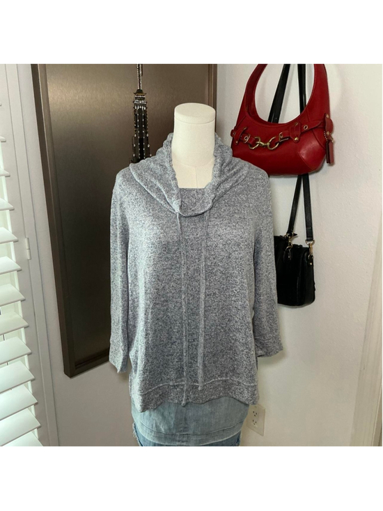 New York & Company Tops - New York & Company Gray Cowl Neck Tunic Sweater Top Size Large NWT